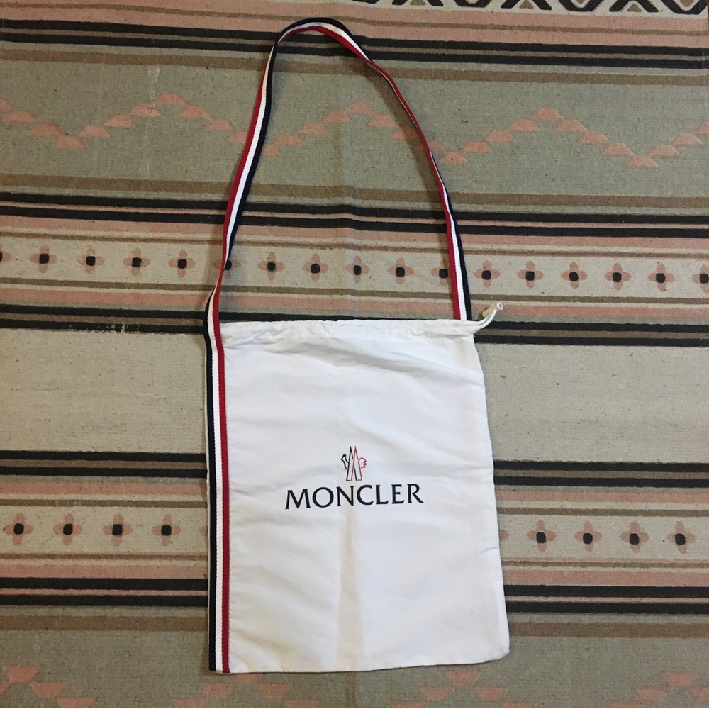 Moncler drawstring dustbag with shoulder strap 
15” x 14” NEW